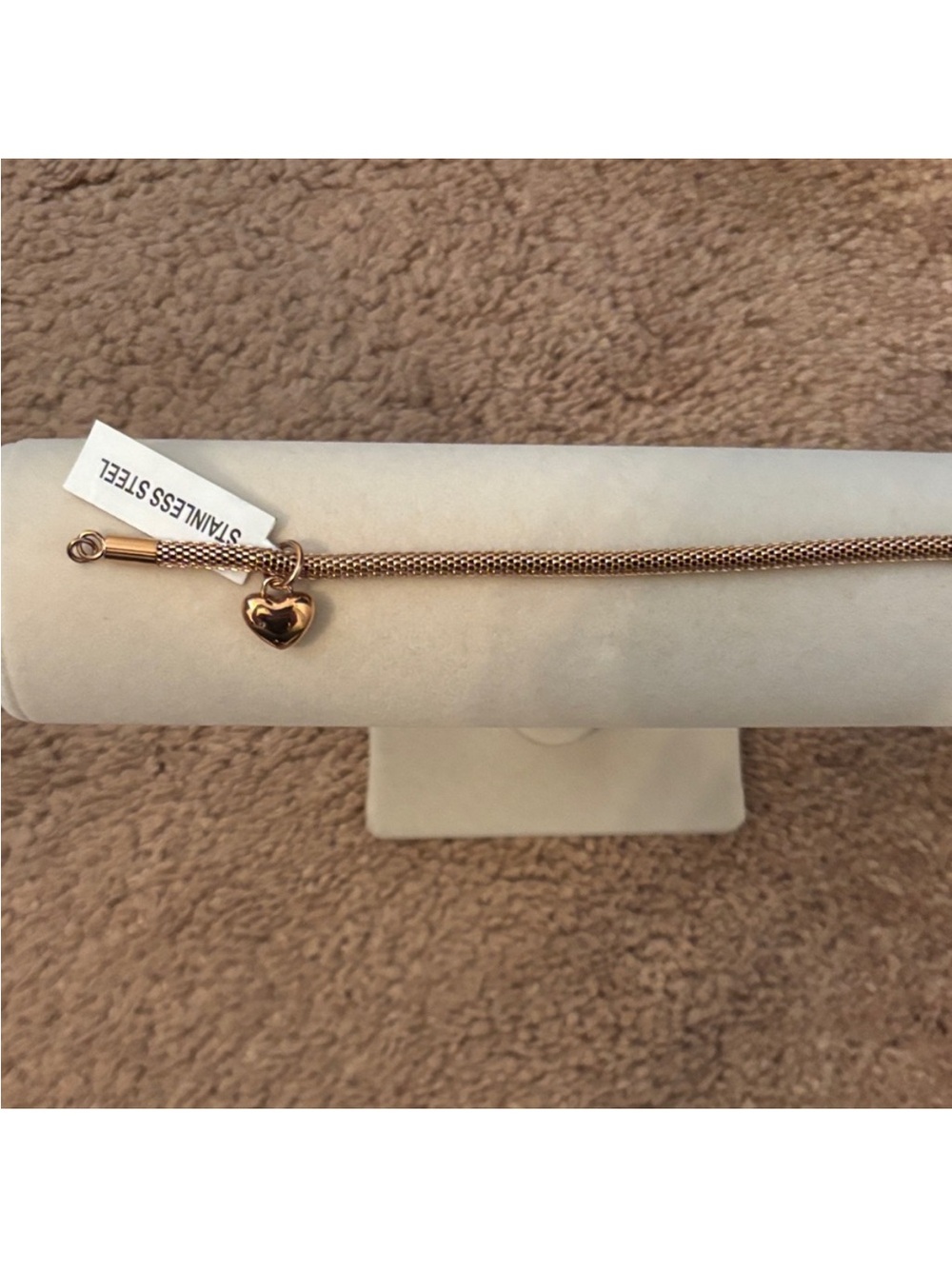 QVC stainless steel bracelet with heart charm